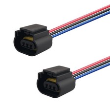2PCS Plug  Play Headlight Wiring Harness for 9008/H13 Bulb,Female Headlight ...