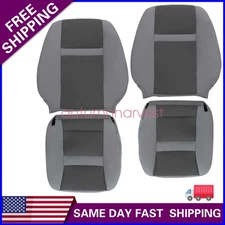 Driver & Passenger Bottom & Back Cloth Seat Cover Gray For 06-10 Dodge Ram 2500