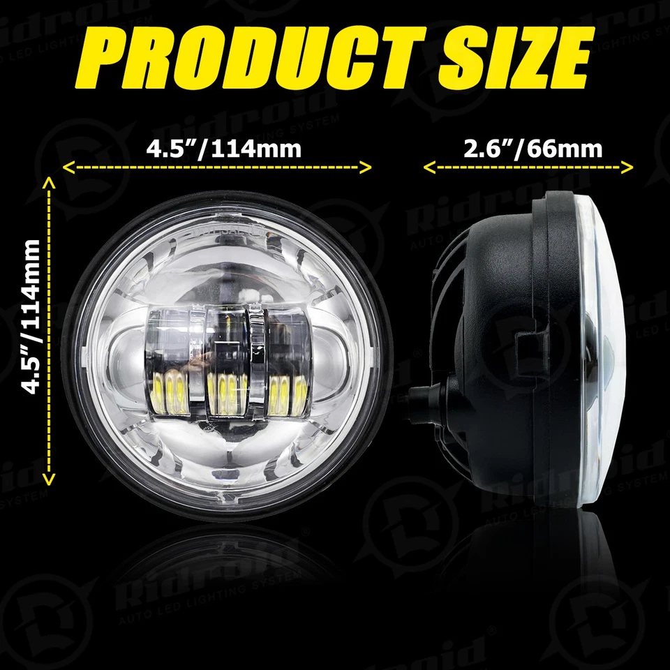 7" RGB LED Headlight + Passing Light For Kawasaki VN Vulcan 500 750 800 900 1700 - Image 3 of 4