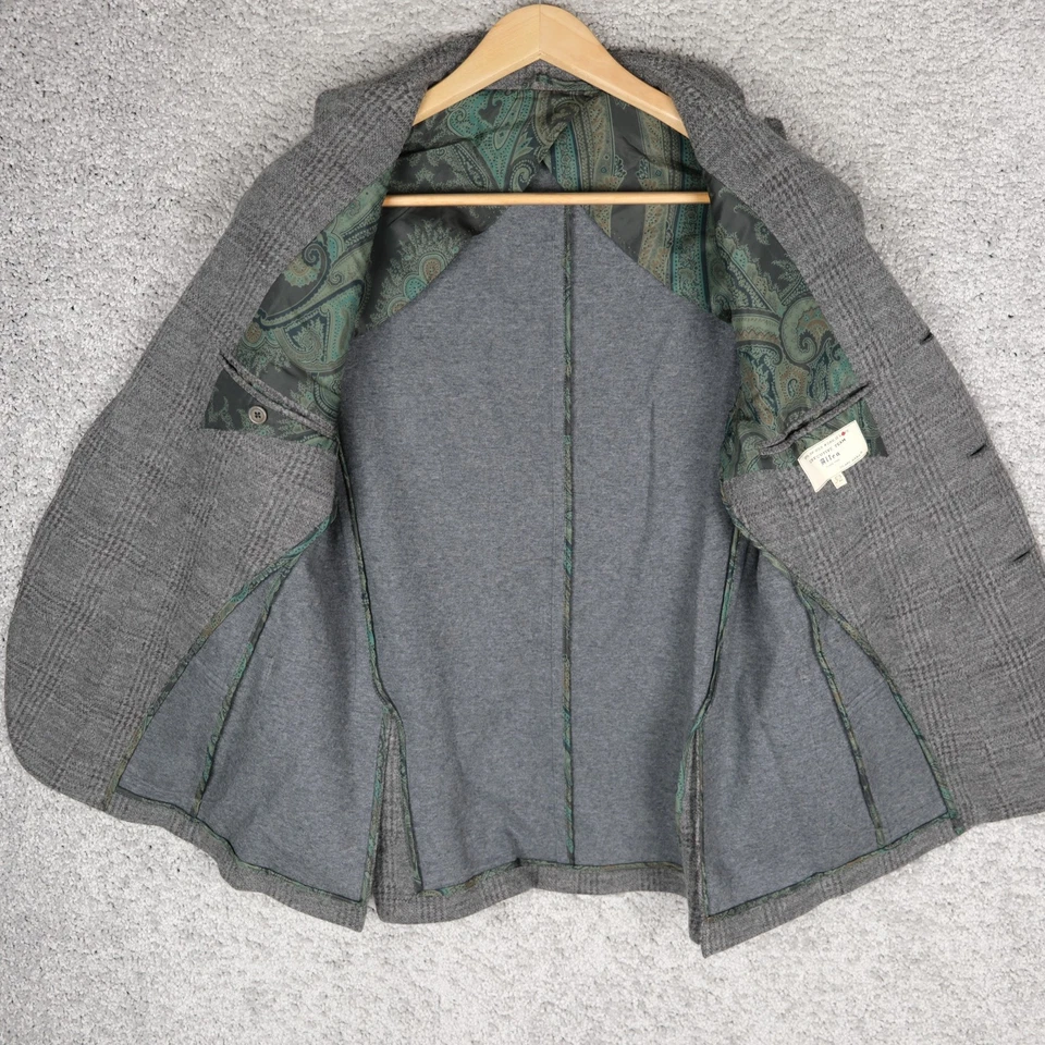 CHAQUETA BLAZER HOMBRE ALTEA ITALY ROBERTO TALLA 52/GRANDE L LANA CUADROS GRIS CUADROS Foto 3 de 4