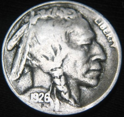 Scarce Original KEY Date 1926-S BUFFALO NICKEL Lowest Mintage Buffalo! LB59NJ