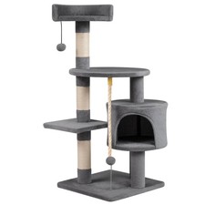 Cat Tree, 36 Cat Tower w/Condo,Top Perch, Sisal Scratching Posts Hanging Rope