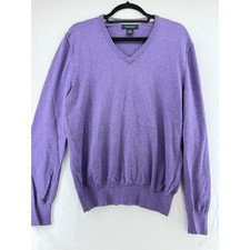 Banana Republic Mens Orchid Purple Cotton Cashmere V-Neck Sweater M 888501-06