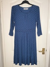 Seasalt Cornwall Kestrel Dress Retro Floral Stretchy Midi Size 10 BNWOT 