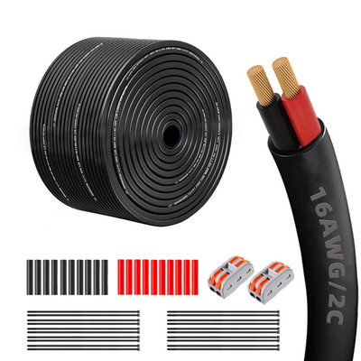 16 Gauge 100% Pure Copper 2 Conductor 16/2 Flexible Electrical Wire 100FT, UL246