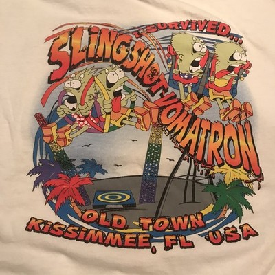 Vintage Graphic L Shirt Survived the Slingshot Vomatron Old Town Kissimmee FL C4
