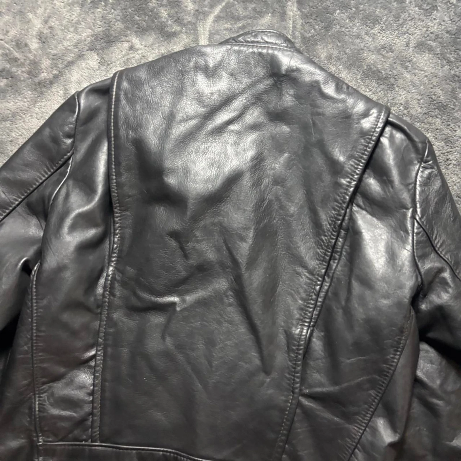 70s Vintage Brooks Leather Biker Jacket Mens M Black Motorcycle USA - product detail image 4