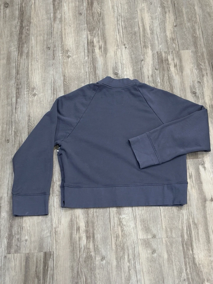 ON CLOUD Sudadera Cuello Redondo Azul Mediana Cremallera Laterales Recortada Athleisure U731 Foto 2 de 4