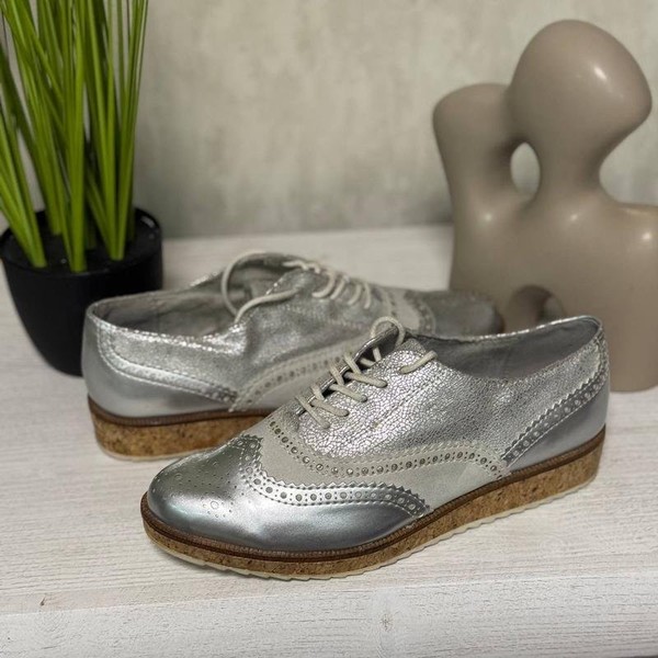 Women Marco Rizzi Heels Silver Leather 37