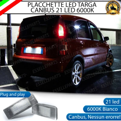 ELT LAMPADE A LED LUCI TARGA 18 LED SPECIFICHE FIAT PANDA 169 6000K NO ERROR CANBUS
