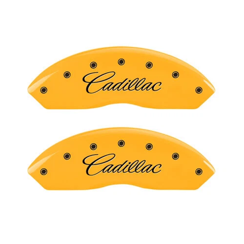 Cubiertas de pinza de disco de freno MGP amarillas delanteras + traseras DTS 2006-2011 "Cadillac" DTS 4p Foto 2 de 4