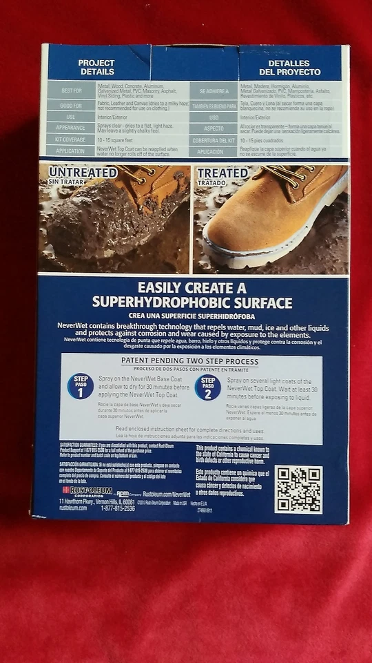 Kit de tratamiento repelente de líquidos multisuperficie NEWET 2 RUST-Oleum NEWET transparente esmerilado Foto 3 de 4