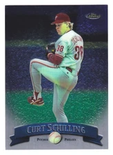 1998 Topps Finest Curt Schilling #99R Dual-Sided No-Protector Refractor Error