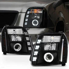 BLACK 2007-2013 GMC Yukon/Yukon Denali DRL LED Projector Halo Headlights 07-13