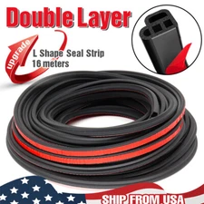52Ft Car Auto Rubber Seal Trim Molding Door Edge Lock Protector Weather Strip