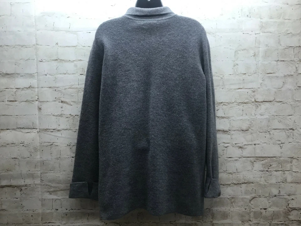 Chaqueta suéter gris cuello botón delantero talla grande cárdigan Foto 4 de 4