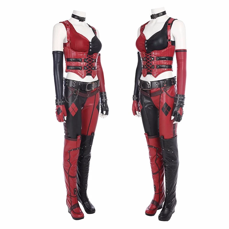 The Batman DC Harley Quinn Cosplay Custome Set Boots Vest Women Halloween Lot - Image 2 of 4