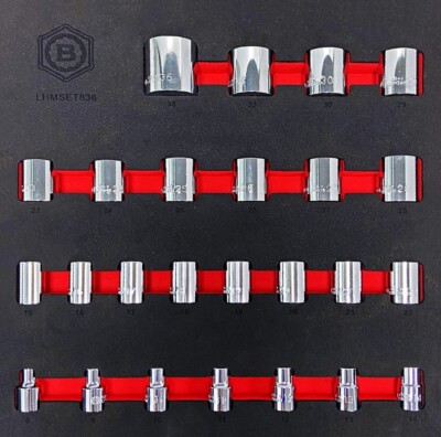 Britool Hallmark 25 Piece 1/2'' Drive Hex Std Socket Set 8-36mm LHMSET836