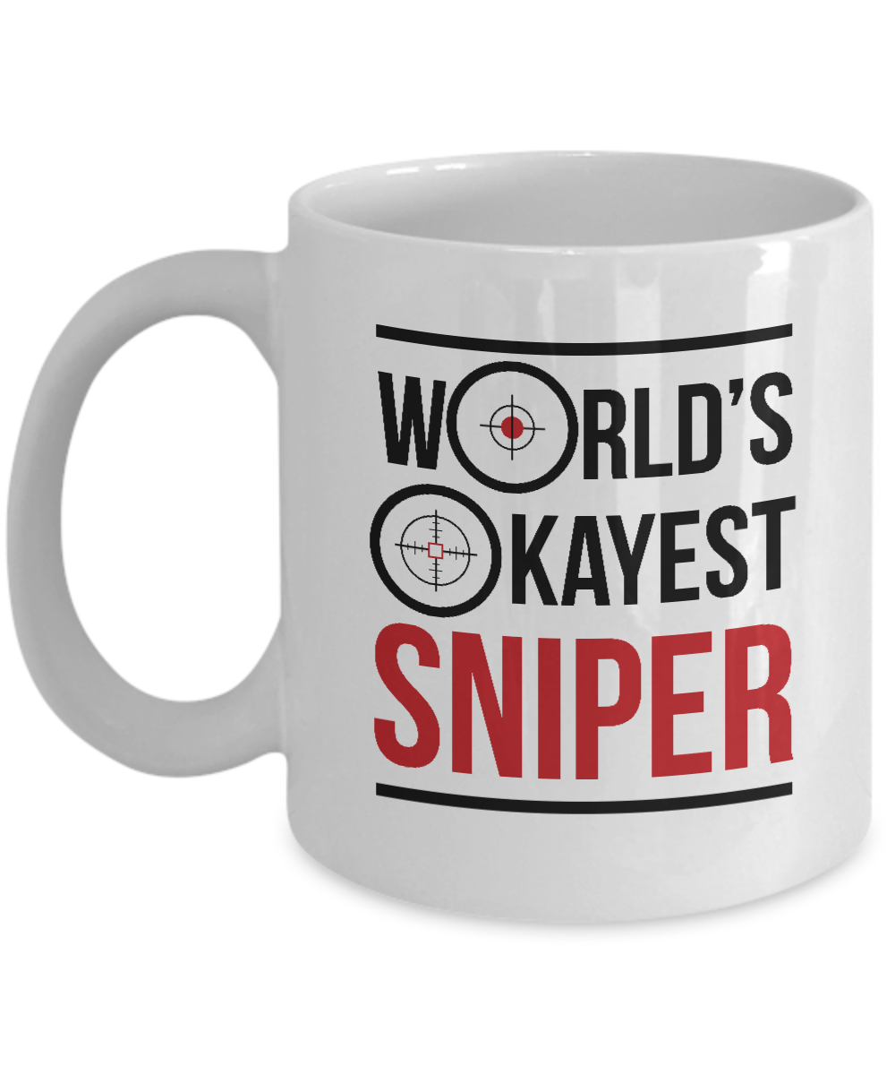 Funny Coffee & Tea Mug - Worlds Okayest Sniper