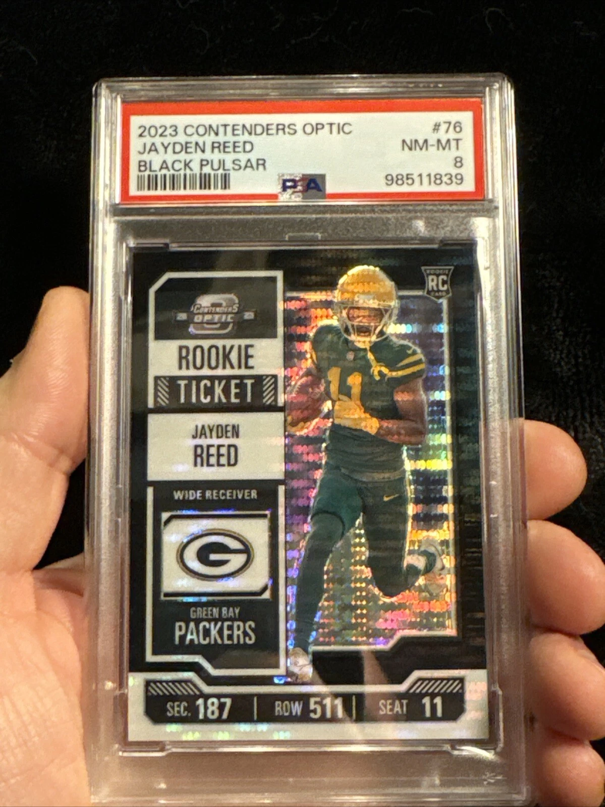Jayden Reed Panini Contenders Optic #76 Black Pulsar