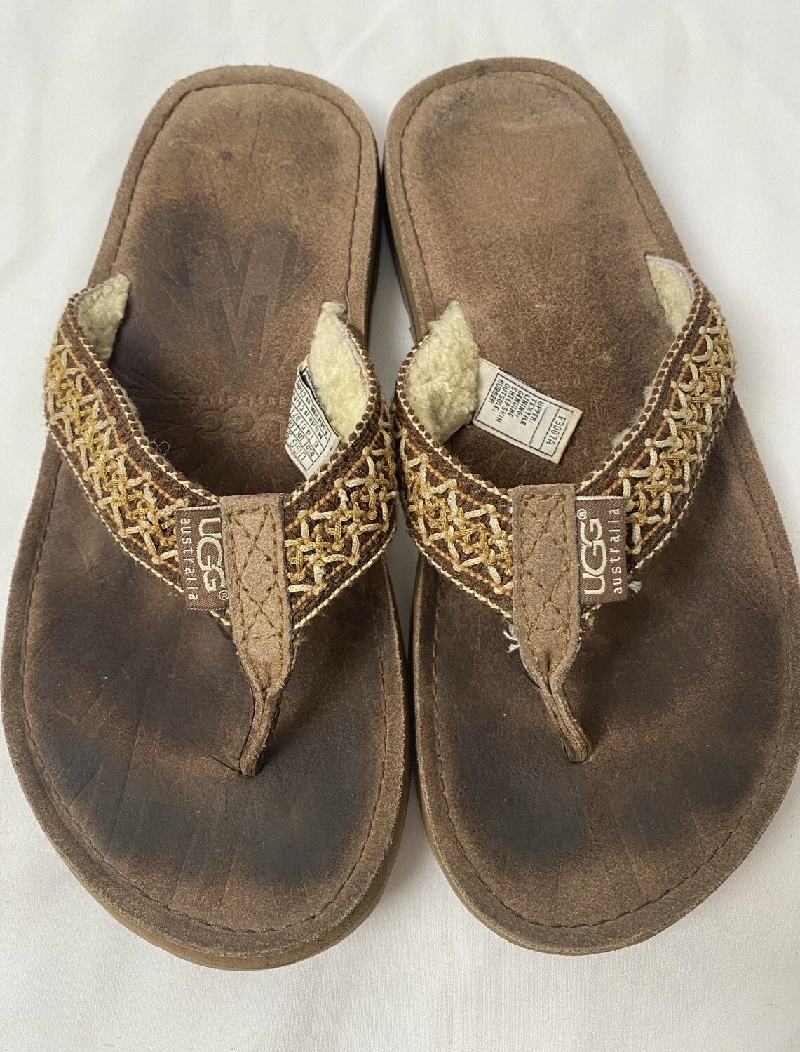 ugg australia sandali infradito donna taglia 6 tomaia tessile comfort F3007A