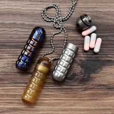 PEI Titanium Pocket Waterproof Pill Case Holder Organizer Box Container Keychain