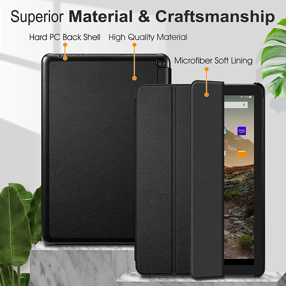 Leather Smart Case Cover for All-New Amazon Fire HD 10 & HD 10 Plus Tablet 2021 - Image 3 of 4
