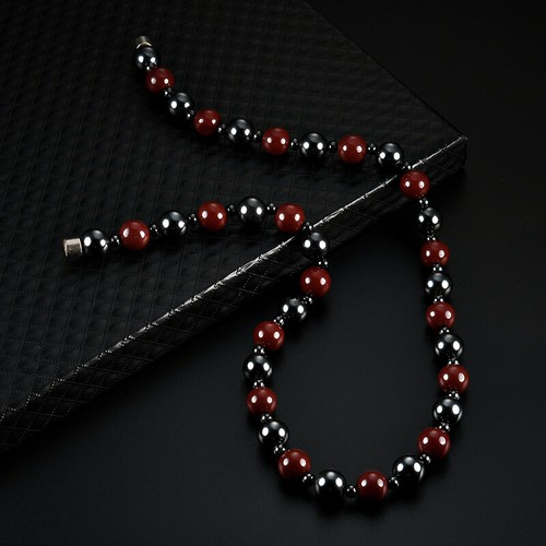 Magnetic Hematite Beaded Necklace Therapy Arthritis Healthy Pain Relief Gift New - Picture 14 of 24