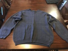 Men's Size XL Arrow Navy Long Sleeve Cotton Sweater
