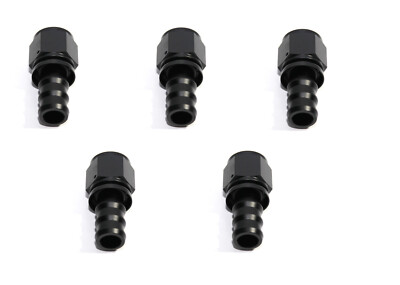 5pcs BLACK AN12 12AN AN-12 Straight Push On/ Push Lock Hose End Fitting Adapter