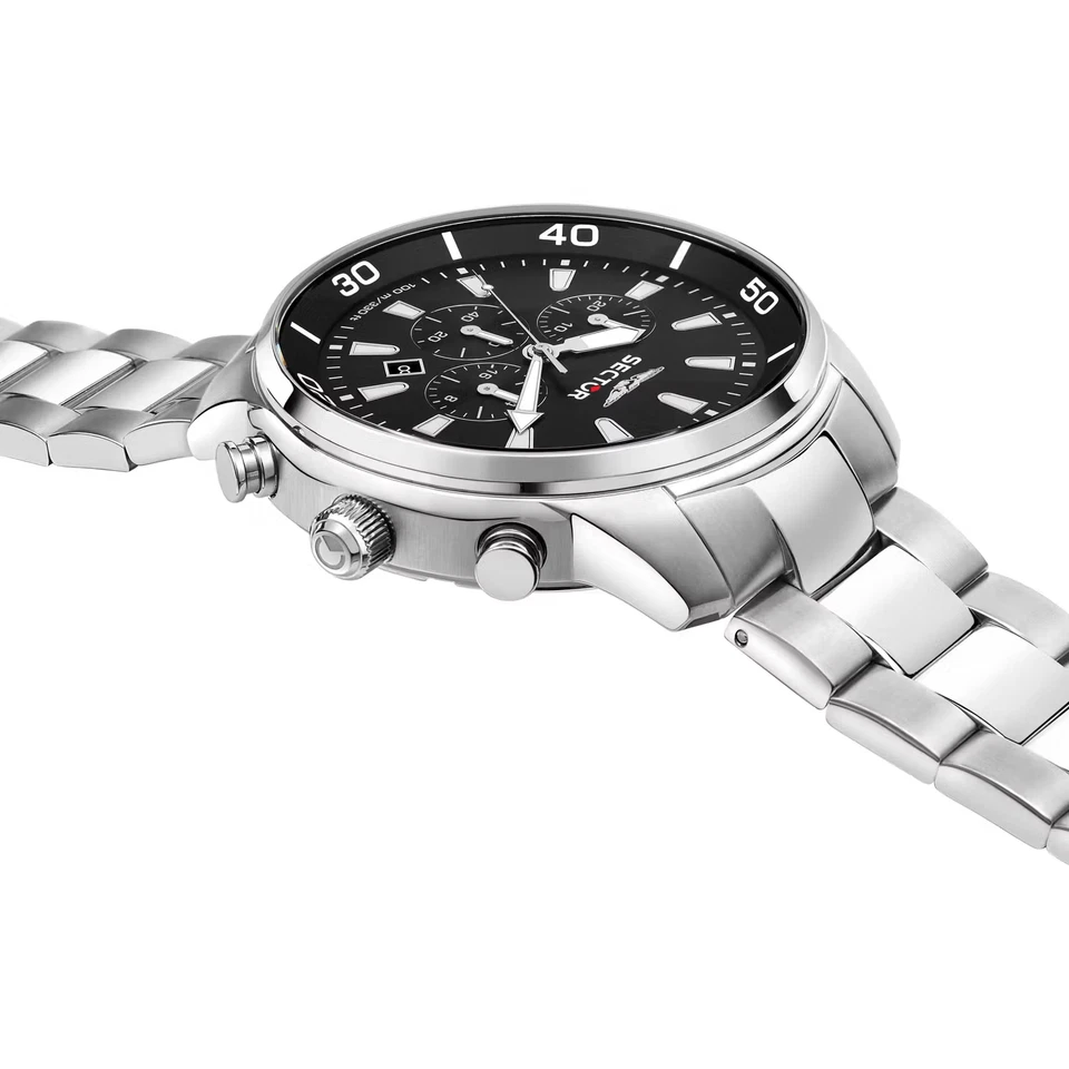 Sector orologio Oversize - metallo argento - Ø: 48 mm quadrante rosso-nero - Immagine 4 di 4