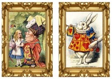 Alice In Wonderland B Designer MULTI-SIZE SET Cotton Fabric Quilt Blocks