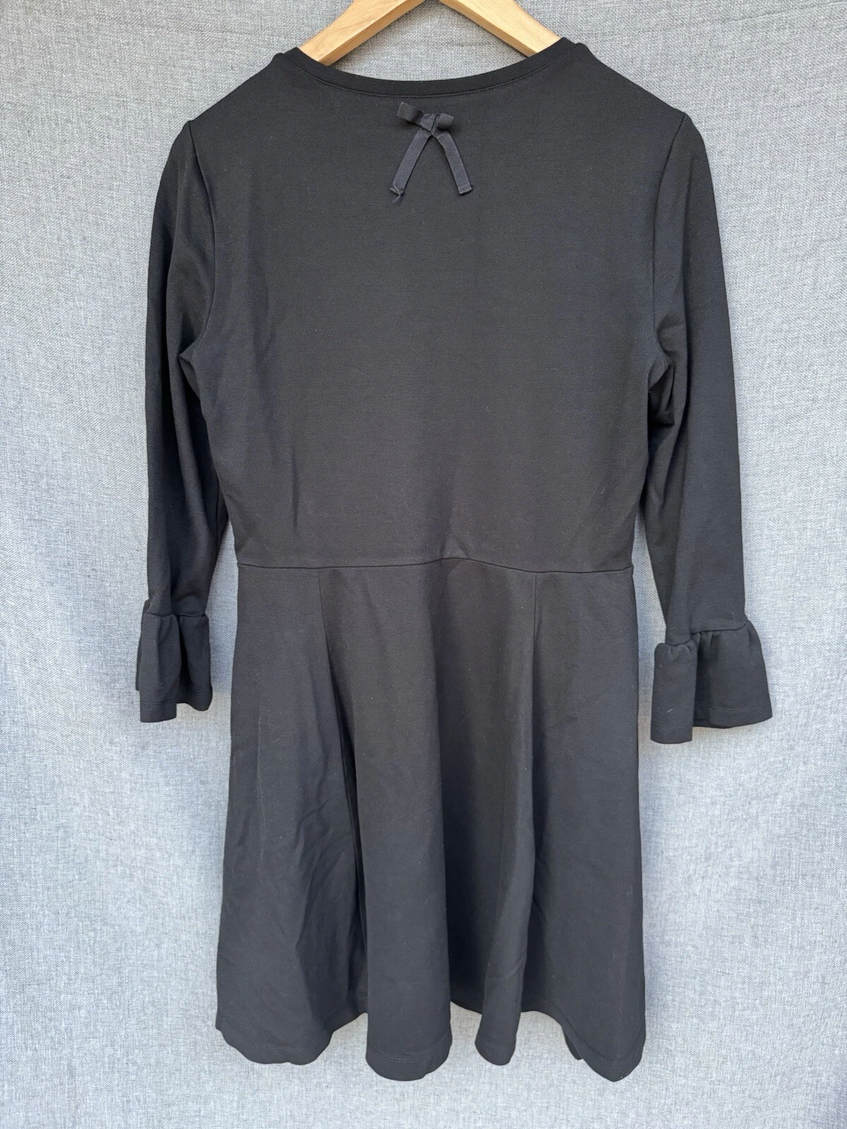 Abito Broome Street Kate Spade grande ponte aderente e svasato polsini con volant nero