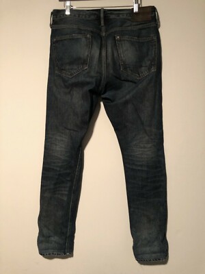 AllSaints Men's Cigarette Skinny Jeans, Washed Blue Indigo, Size 30x30,  Pre-Owne