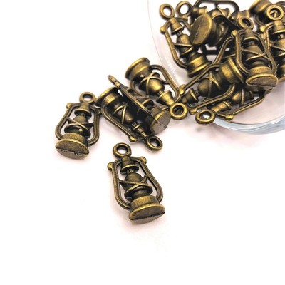 4, 20 or 50 BULK pcs Bronze Lantern Charms, Wizard Charm - US Seller - BR388