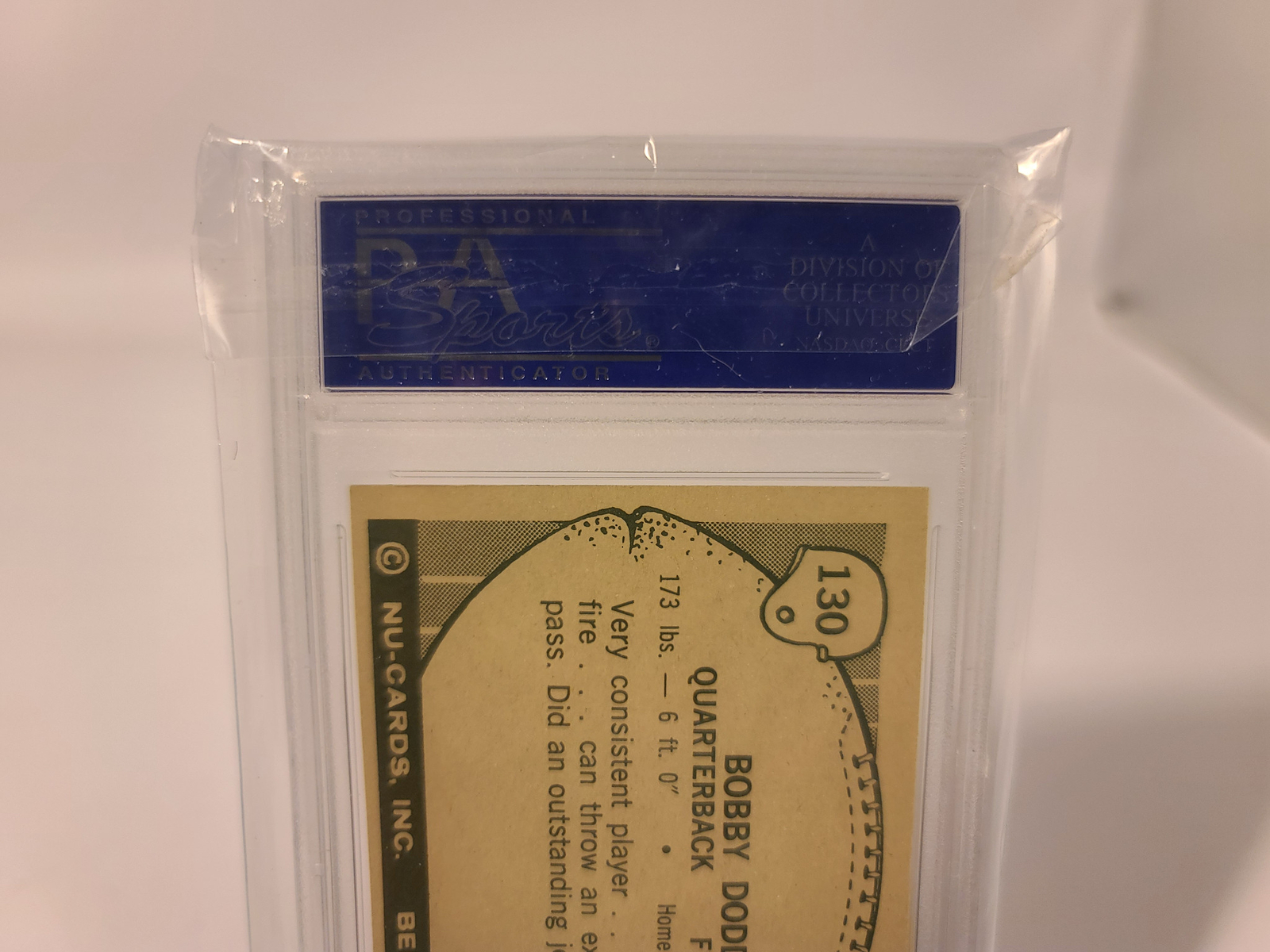 1961 NU Card #130 Bobby Dodd Florida State Vintage Football Card PSA 9 Mint view 5