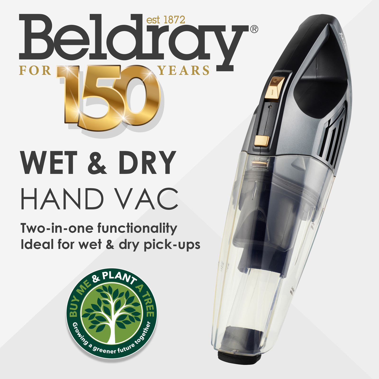 Beldray Handheld Cordless Vacuum Wet & Dry Vacuum Cleaner 7.4 V Copper