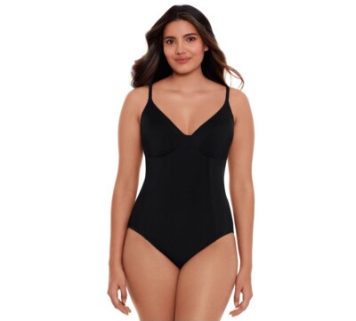 Time and Tru Women's and Women's plus Size Paneled Twist Back One Piece Swimsuit