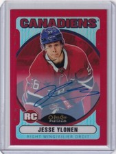 2021-22 OPC Platinum Retro Rainbow Red Auto Rookie #R-87 Jesse Ylonen Canadiens