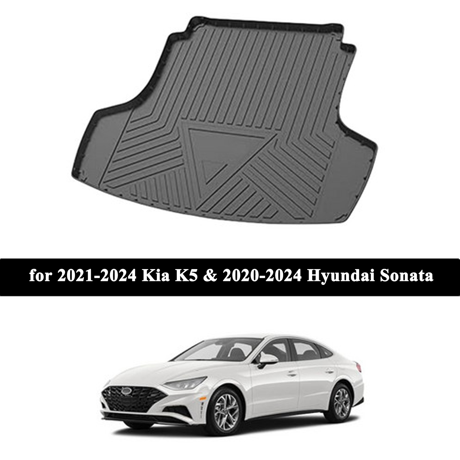 TPO Cargo Trunk Liner Floor Cover Mat Carpet fit for 2020-2024 Hyundai Sonata