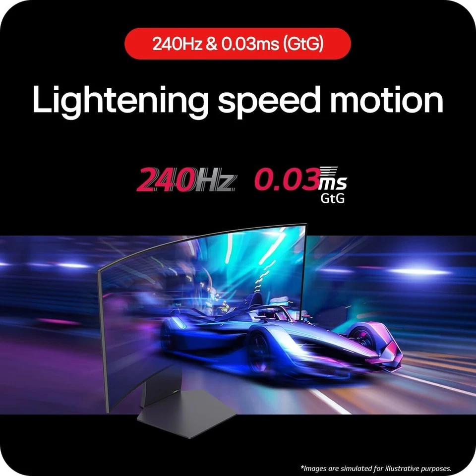 LG Ultragear 34GS95QE-B 33.9" WQHD OLED FreeSync 240Hz Curved Gaming Monitor - Image 4 of 4