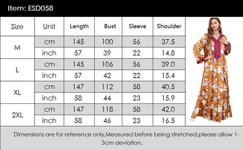 Muslim Floral Kaftan Islamic Women Maxi Dress Ramadan Dubai Caftan Moroccan Gown - Picture 35 of 216