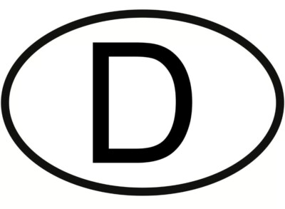 D Aufkleber Schild Deutschland Länderkennzeichen GER Auto Oval groß 17,5 x11,5cm