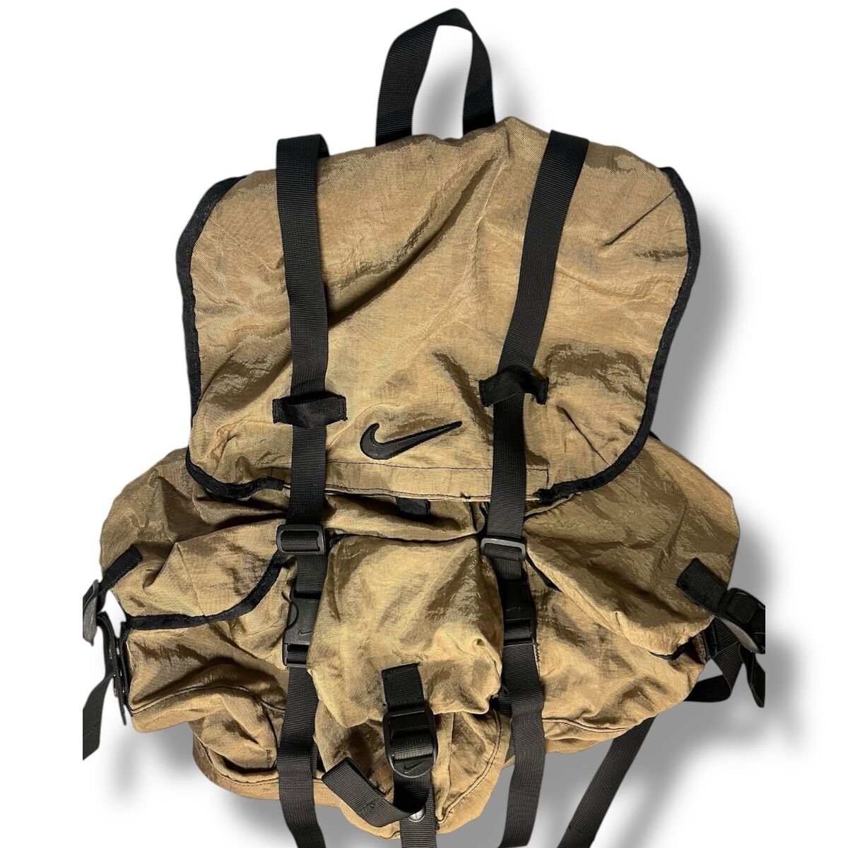 Vintage 90s Nike Khaki Parachute Nylon Backpack | eBay Vintage 90s Nike Khaki Parachute Nylon Backpack | eBay