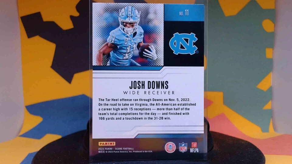 2023 Score NFL Football Card Josh Downs Protential North Carolina Tar Heels No11 - Image 2 of 3
