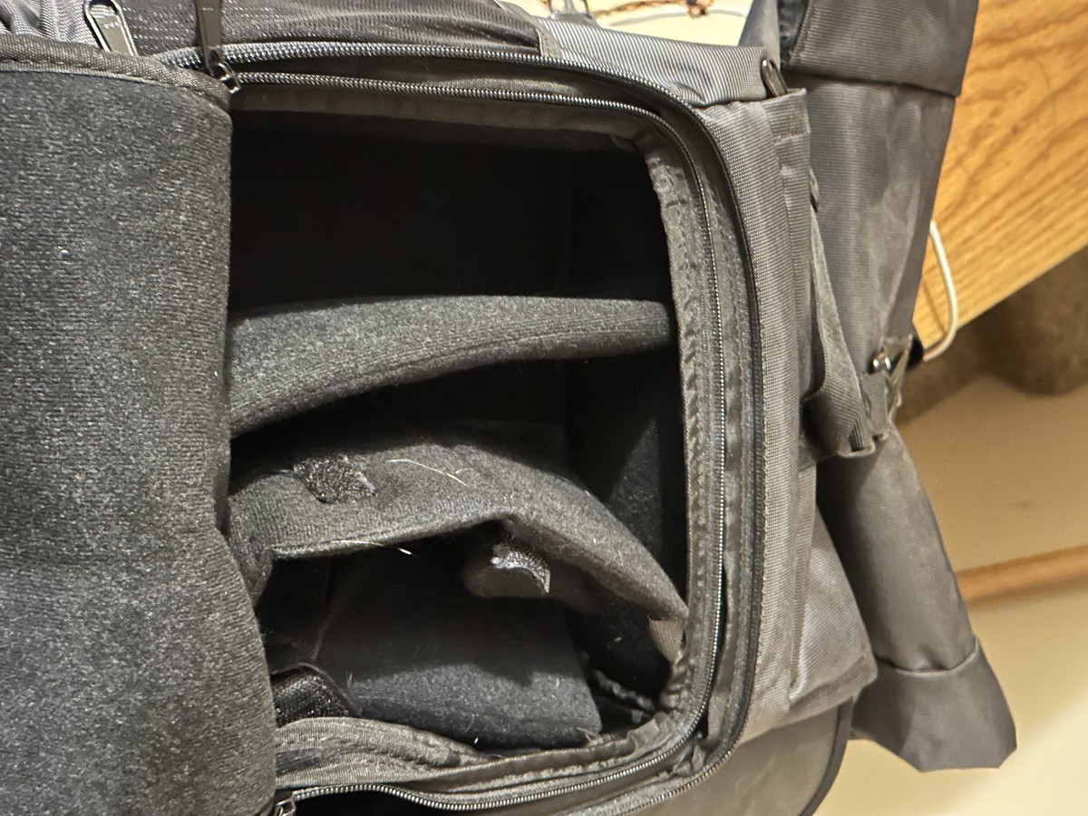 Brevite Rolltop Camera Backpack with original inserts with laptop