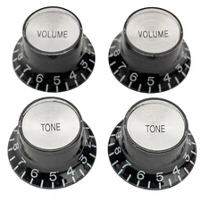 Musiclily Pro Black Left Metric Guitar Volume Tone Knobs For Epiphone Les Paul
