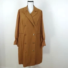 Shelby & Palmer Shirt Dress Women's Plus Size 16W Brown Button Front Office