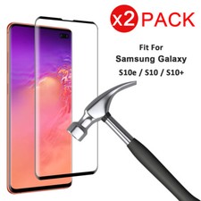 Samsung Galaxy S10 Plus S10e Full Coverage Tempered Glass Screen Protector 2 Pcs