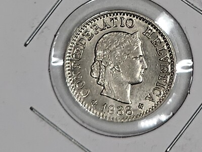 1938-B Switzerland 5 Rappen KM#26B Nickel-Magnetic